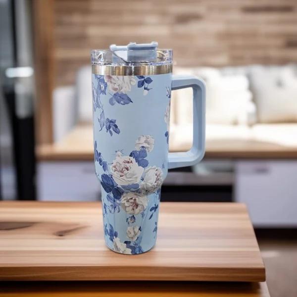 Floral-Printed Stanley style Tumbler 1200ML